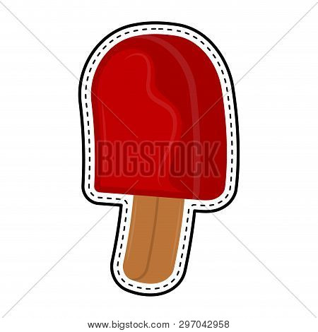 Isolated Popsicle Dottle Sticker. Vector Illustration Design