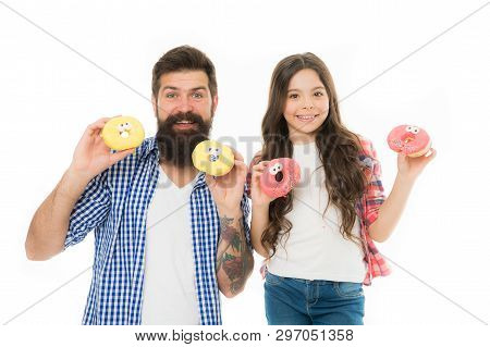 Having Fun Together. Fathers Day. Childrens Day. Family Bonds. Father And Daughter Hold Sweet Crulle