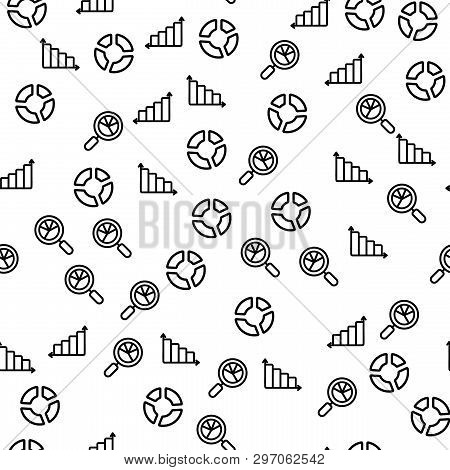 Diagram Chart Data Center Report Seamless Pattern. Business Finance Report Graph. Tech Computer Info