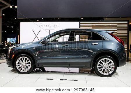 NEW YORK, NY, USA - APRIL 17, 2019: Cadillac XT4  at the New York International Auto Show 2019, at the Jacob Javits Center. This was Press Preview Day One of NYIAS