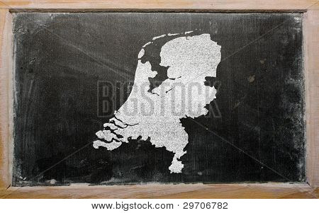 Overzicht kaart van Nederland op Blackboard