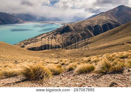 Lake Ohau In Southern Alps, South Island, New Zealand
