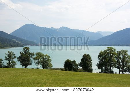 A View Of Lake Tegernsee In Germany On A Summer Day