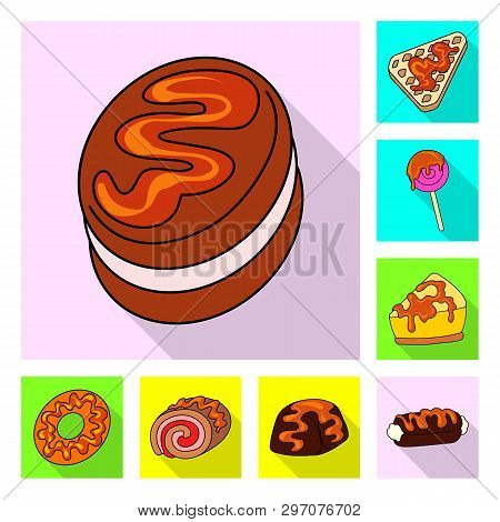 Vector Design Of Confectionery And Culinary Symbol. Set Of Confectionery And Colorful Vector Icon Fo