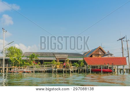 Chanthaburi, Thailand: April 16, 2019 Scenery Of Fishing Village (the No-land Village) On April 16,2