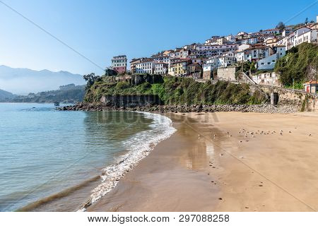 Scenic View Of The Fishing Village Of Lastres