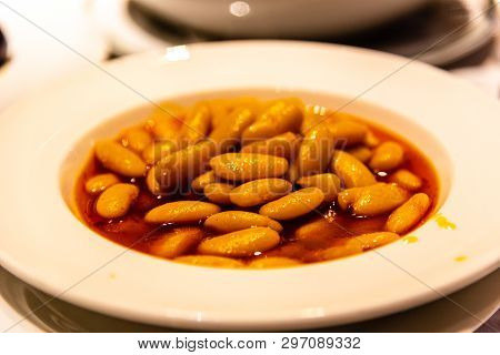 Fabada Asturiana A Typical Spanish Food Made With Beans