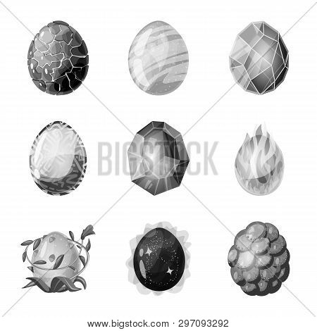 Vector Design Of Monster  And Fantasy Logo. Set Of Monster  And Big Stock Symbol For Web.