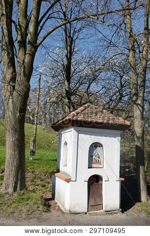 Chapel. Old Tiny Sacral Building. Folk Architecture. South Moravia, Czech Republic.