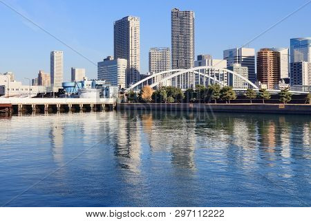 Tokyo Modern City Skyline - Residential Neighborhoods With High Rise Apartment Buildings At Kachidok