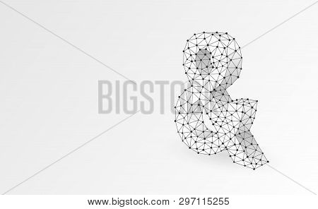 Ampersand Sign. Programming Logical Operator And. Wedding Invitation Symbol. Abstract, Digital, Wire