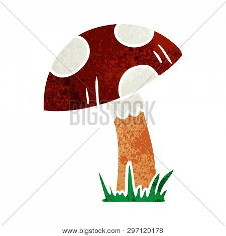 hand drawn retro cartoon doodle of a toad stool