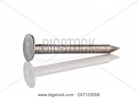 One Whole Metal Nail Work Item Isolated On White Background