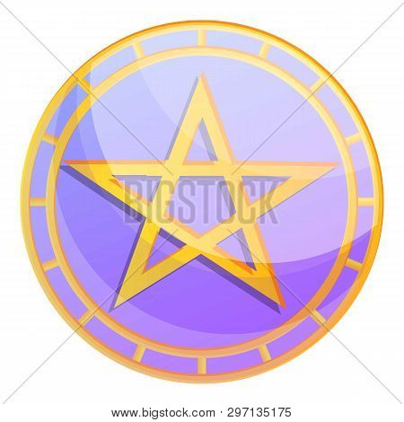 Magic David Star Icon. Cartoon Of Magic David Star Vector Icon For Web Design Isolated On White Back