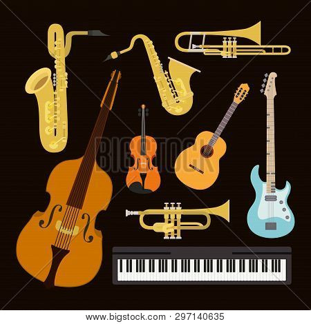 Jazz Day Poster With Set Instruments Vector Illustration Design