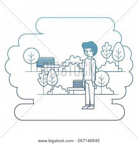 Man In The Park Scene Vector Illustration Design