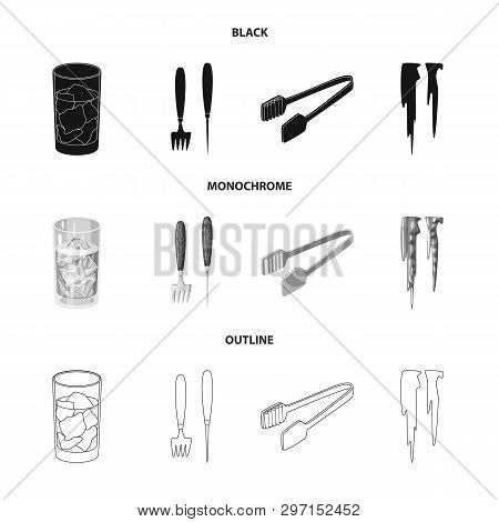 Vector Illustration Of Texture  And Frozen  Logo. Set Of Texture  And Transparent  Vector Icon For S