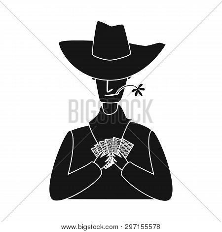Isolated Object Of Cowboy And Man Sign. Collection Of Cowboy And Hunter Stock Vector Illustration.