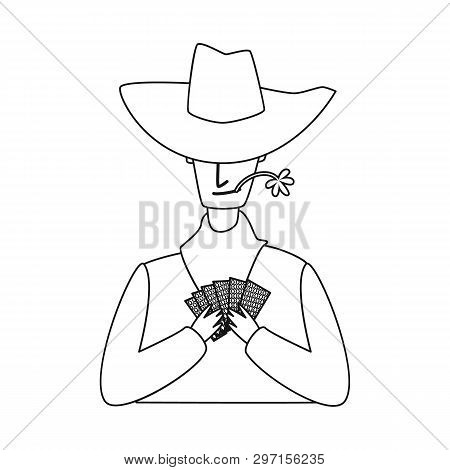 Vector Illustration Of Cowboy And Man Sign. Set Of Cowboy And Hunter Stock Vector Illustration.