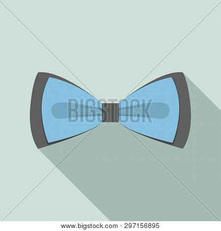 Blue Black Bow Tie Icon. Flat Illustration Of Blue Black Bow Tie Vector Icon For Web Design