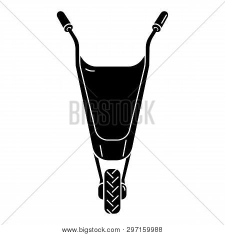 Front Side Wheelbarrow Icon. Simple Illustration Of Front Side Wheelbarrow Vector Icon For Web Desig