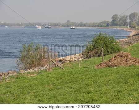 the river rhine near rees in germany
