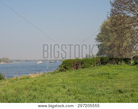 the river rhine near rees in germany