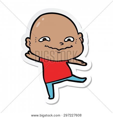 sticker of a cartoon creepy guy