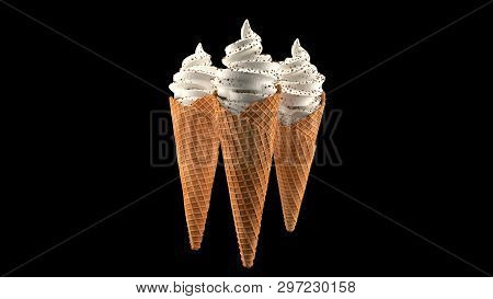 Creamy And Wafle Horn 3d Render Footage