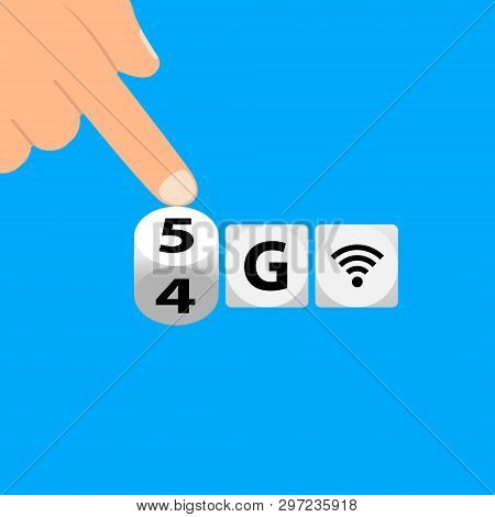 5g - 5th Generation Wireless Internet Network Connection Information Technology Illustration. Mobile
