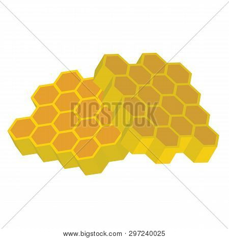 Orange And Yellow 3d Honeycomb. Honeycomb. Honey. Vector Illustration