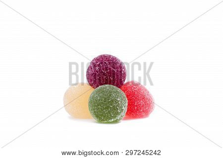 Hill Of Round Chocolates. Hill Of Multi-colored Marmalade. Round Shapes.