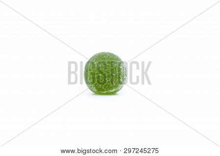 Candy round shape. Soft candy. Candy sprinkled with sugar.