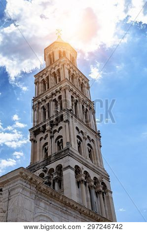 Cathedral Of St. Duje And The Old City In The City Of Split. Croatia.