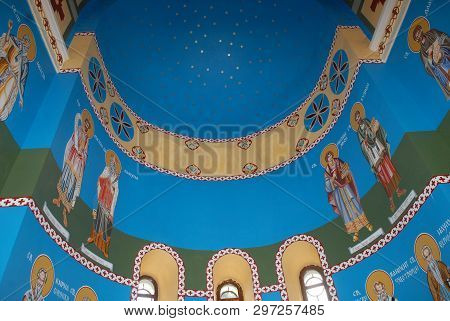 Tetovo-lesok / Northern Macedonia - July 27 2008: Interior View Of The Church Of St. Atanasij S. Les