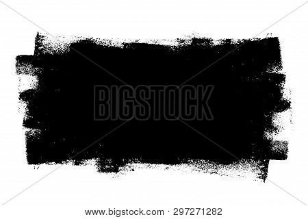 Paint Roller Distress Overlay Texture. Dirty Isolated Basis. Artistic Messy Banner Background. Grung
