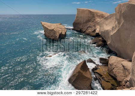 Tajao Landscape, Volcanic Coastline In South Tenerife Island, Canary Islands, Spain.