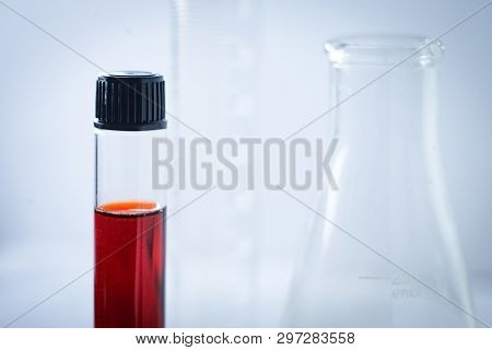 Medical Test Tube With Blood Sample For Laboratory Medical Testing