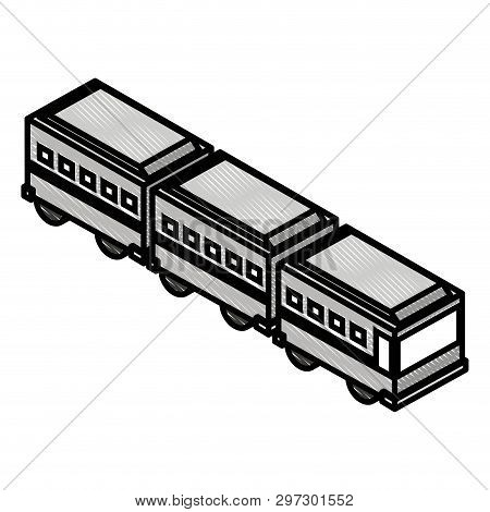 Articulated Bus Transport Isometric Icon Vector Illustration Design