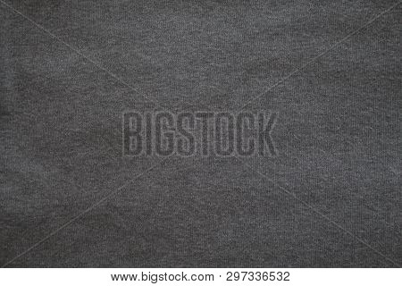 Dark Grey Background. Abstract Texture Of Fleecy Knitted Fabric.