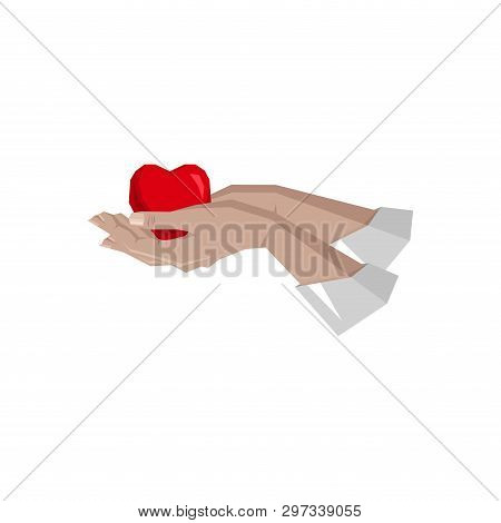 Heart In Hand Symbol, Sign, Icon, Logo Template For Charity, Health, Voluntary, Non Profit Organizat