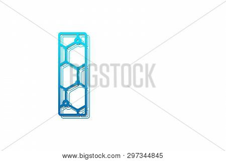 Letter I Logo Design Template With Hexagon Shape For Technology Background. Line Art Logo Type Desig