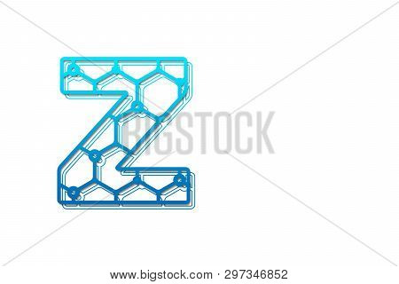 Letter Z Logo Design Template With Hexagon Shape For Technology Background. Line Art Logo Type Desig