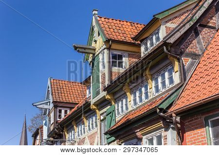 Colorful Facades Of Historic Houses In Lauenburg, Germany