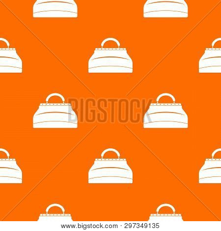 Carpetbag Pattern Repeat Seamless In Orange Color For Any Design. Geometric Illustration
