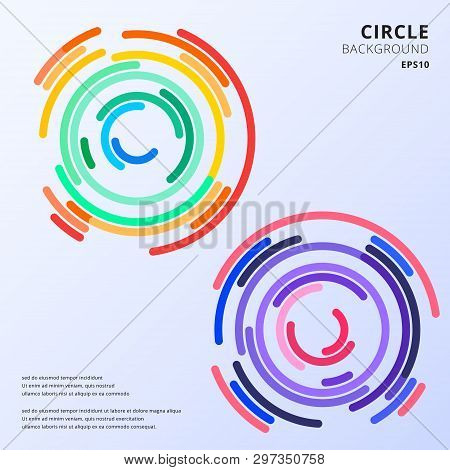 Abstract Colorful Circles Maze Rounded Corners Background With Space For Text. Vector Illustration