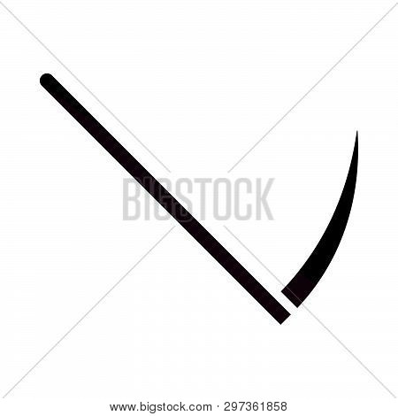Scythe Icon. Flat Color Design. Vector Illustration.