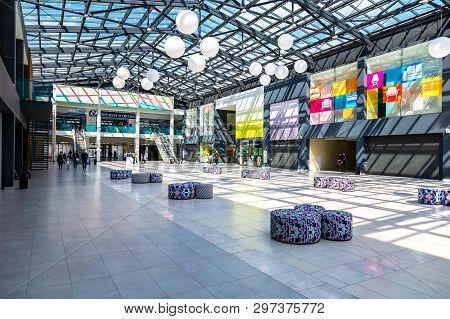 Samara, Russia - April 21, 2019: Inside Of The Samara Shopping Mall Moskovsky. The One Of Largest Sh
