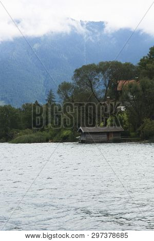 A View of Lake Tegernsee in Germany on a Cloudy Summer Day