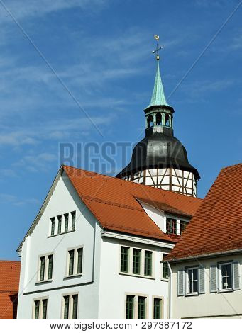 Landscape With The Historic City Tower Of Backnang